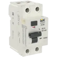 IEK ARMAT Выключатель дифференциального тока R10N 2P 40А 30мА тип A (AR-R10N-2-040A030)