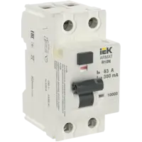 IEK ARMAT Выключатель дифференциального тока R10N 2P 63А 300мА тип AC (AR-R10N-2-063C300)
