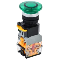 IEK Кнопка D8-11MD Грибок d=22мм 1з+1р с подсветкой зеленая (BBG30-11MD-3-12-K06)