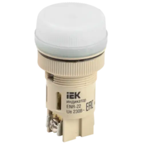 IEK Лампа ENR-22 сигнальная d=22мм белый неон/240В цилиндр (BLS40-ENR-K01)