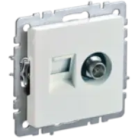 IEK BRITE Розетка двойная TV+RJ45 кат.5E РТВ/РК12-БрЖ жемчуг (BR-AK20-1-K36)