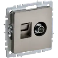 IEK BRITE Розетка двойная TV+RJ45 кат.5E РТВ/РК12-БрШ шампань (BR-AK20-1-K37)