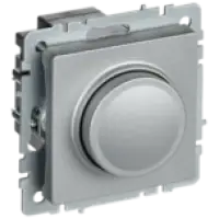 IEK BRITE Светорегулятор поворотно-нажимной 600Вт СС10-1-0-БрА алюминий (BR-D20-0600-K47)