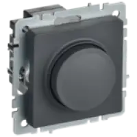 IEK BRITE Светорегулятор поворотно-нажимной 600Вт СС10-1-0-БрГ графит (BR-D20-0600-K53)