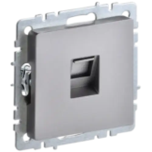 IEK BRITE Розетка компьютерная RJ45 кат.5E РК10-БрС сталь (BR-K10-1-K46)