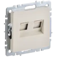 IEK BRITE Розетка компьютерная двойная RJ45 кат.5E РК10-2-БрКр бежевый (BR-K20-1-K10)