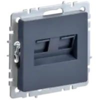 IEK BRITE Розетка компьютерная двойная RJ45 кат.5E РК10-2-БрМ маренго (BR-K20-1-K35)
