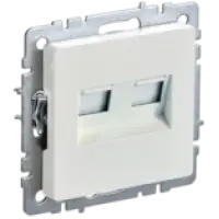 IEK BRITE Розетка компьютерная двойная кат.5E RJ45 РК10-2-БрЖ жемчуг (BR-K20-1-K36)
