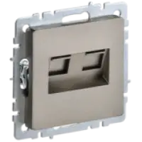 IEK BRITE Розетка компьютерная двойная RJ45 кат.5E РК10-2-БрШ шампань (BR-K20-1-K37)