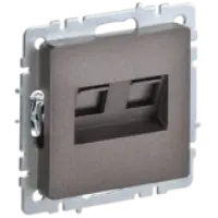IEK BRITE Розетка компьютерная двойная RJ45 кат.5E РК10-2-БрТБ темная бронза (BR-K20-1-K45)