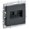 IEK BRITE Розетка компьютерная двойная RJ45 кат.5E РК10-2-БрГ графит (BR-K20-1-K53)