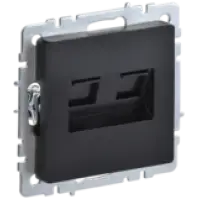 IEK BRITE Розетка компьютерная двойная RJ45 кат.6 РК11-2-БрЧ черный (BR-K20-2-K02)