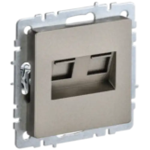 IEK BRITE Розетка компьютерная двойная RJ45 кат.6 РК11-2-БрШ шампань (BR-K20-2-K37)