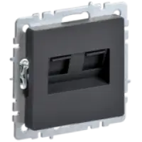 IEK BRITE Розетка компьютерная двойная RJ45 кат.6 РК11-2-БрГ графит (BR-K20-2-K53)