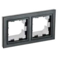 IEK BRITE Рамка 2-местная IP44 РУ-2-БрЧ-44 черный (BR-M22-44-K02)