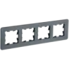 IEK BRITE Рамка 4-местная РУ-4-2-Бр стекло графит RE (BR-M42-G-41-K53)