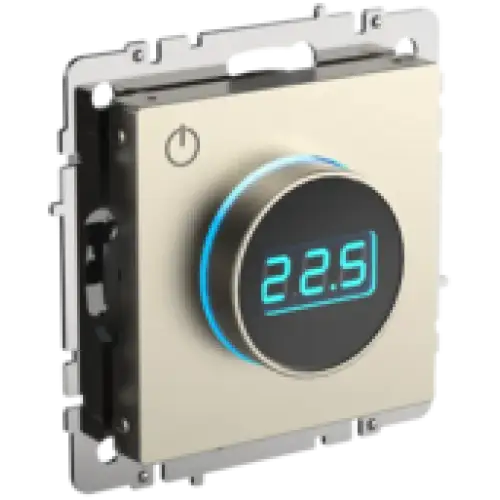 IEK BRITE Термостат электронный с индикацией ТС10-1-БрШ шампань (BR-RT11-K37)