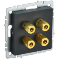 IEK BRITE Аудиорозетка 4-местная РА10-БрЧ черный (BR-S40-K02)