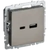 IEK BRITE Розетка USB A+C 18Вт РЮ11-1-БрШ шампань (BR-U22-018-K37)