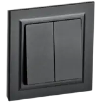 IEK BRITE Выключатель 2-клавишный 10А в сборе ВСР10-2-0-БрЧ черный (BR-V20-0-10-K02-F)