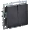 IEK BRITE Выключатель 2-клавишный 10А ВС10-2-0-БрЧ черный (BR-V20-0-10-K02)