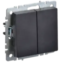 IEK BRITE Выключатель 2-клавишный 10А ВС10-2-0-БрЧ черный (BR-V20-0-10-K02)