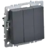 IEK BRITE Выключатель 3-клавишный 10А ВС10-3-0-БрГ графит (BR-V30-0-10-K53)