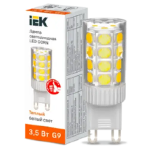 IEK Лампа светодиодная CORN капсула 3,5Вт 230В 3000К керамика G9 (LLE-CORN-4-230-30-G9)