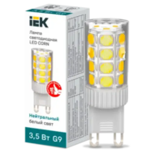 IEK Лампа светодиодная CORN капсула 3,5Вт 230В 4000К керамика G9 (LLE-CORN-4-230-40-G9)