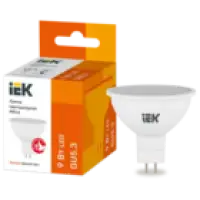 IEK Лампа светодиодная MR16 софит 9Вт 230В 3000К GU5.3 (LLE-MR16-9-230-30-GU5)