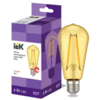 IEK Лампа светодиодная ST64 ретро золото 6Вт 230В 2700К E27 серия 360° (LLF-ST64-6-230-30-E27-CLG)