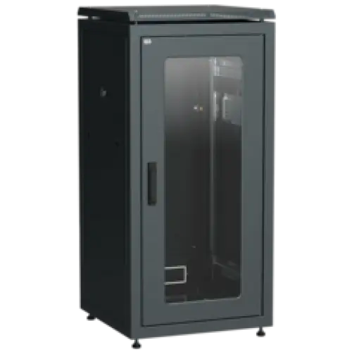 IEK ITK LINEA N Шкаф сетевой 19 28U 600х600мм стеклянная передняя дверь черный (LN05-28U66-G)