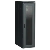IEK ITK LINEA N Шкаф напольный сетевой 19 33U 800х1000мм стеклянная передняя дверь задняя металлическая черный (LN05-33U81-GM)