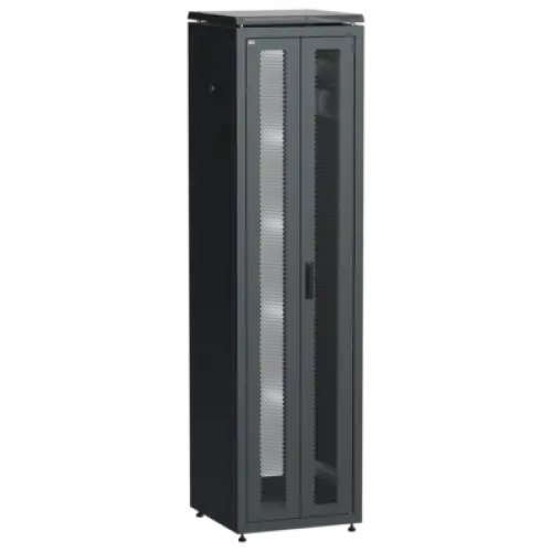 IEK ITK LINEA N Шкаф сетевой 19 47U 600х600мм двери передняя двустворчатая перфорированная задняя перфорированная черный (LN05-47U66-2PP)