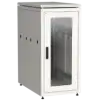 IEK ITK LINEA N Шкаф напольный сетевой 19 28U 800х1000мм стеклянная передняя дверь задняя перфорированная серый (LN35-28U81-GP)