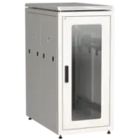 IEK ITK LINEA N Шкаф напольный сетевой 19 28U 800х1000мм стеклянная передняя дверь задняя перфорированная серый (LN35-28U81-GP)