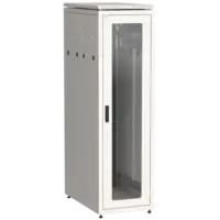 IEK ITK LINEA N Шкаф напольный сетевой 19 33U 800х1000мм стеклянная передняя дверь задняя металлическая серый (LN35-33U81-GM)