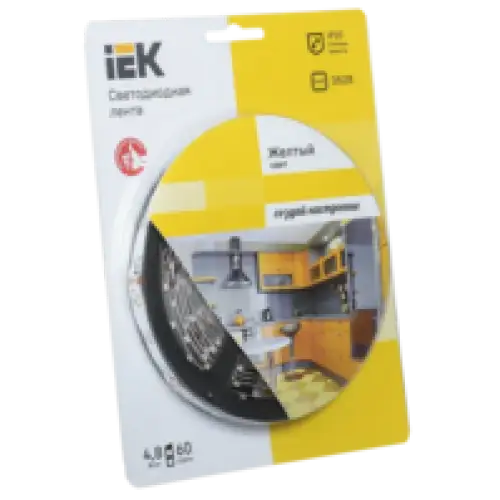 IEK Лента светодиодная 5м блистер LSR-3528Y60-4.8-IP20-12V-eco (LSR1-4-060-20-1-05)