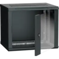 IEK ITK Шкаф настенный LINEA W 9U 600х450мм дверь стекло RAL 9005 (LWR5-09U64-GF)