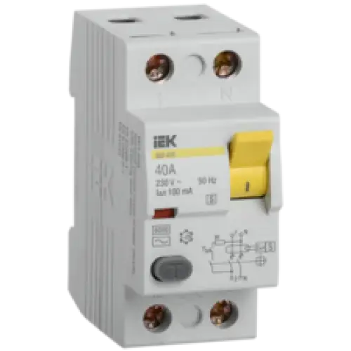 IEK Выключатель дифференциальный (УЗО) ВД1-63S 2Р 40А 100мА  (MDV12-2-040-100)