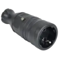 IEK OMEGA Розетка переносная РБп14-1-0м IP20 каучук черная (OM-KR20-16-20-P1-00-K02)