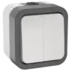 IEK TORS Выключатель двухклавишный 10А IP55 TS205 белый (TS-V20-0-10-55-K41)