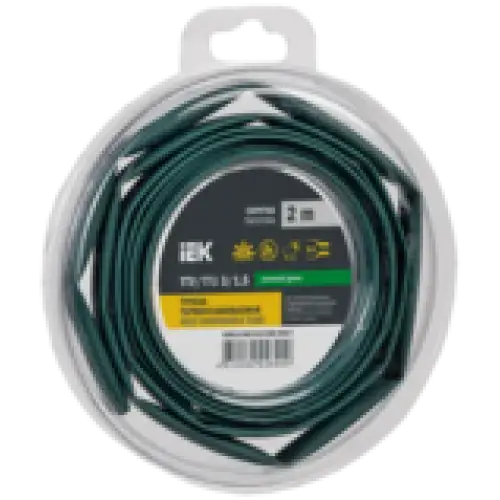 IEK Трубка термоусадочная ТТУ нг-LS 3/1,5 зеленая (2м/упак) (UDR12-003-D15-002-K06-T)