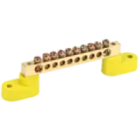 IEK Шина PE земля на двух угловых изоляторах ШНИ-6х9-10-У2-Ж (YNN10-69-10C2-K05)