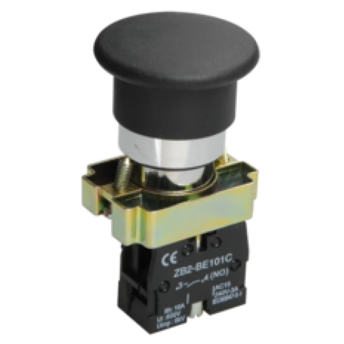IEK Кнопка управления LAY5-BC21 Грибок 1з черная (BBG70-BC-K02)