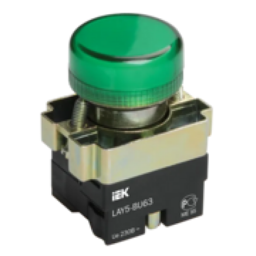 IEK Индикатор LAY5-BU63 d=22мм зеленый (BLS50-BU-K06)