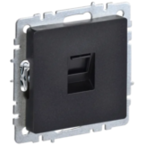 IEK BRITE Розетка компьютерная RJ45 кат.6 РК11-БрЧ черный (BR-K10-2-K02)
