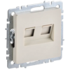 IEK BRITE Розетка компьютерная двойная RJ45 кат.6 РК11-2-БрКр бежевый (BR-K20-2-K10)