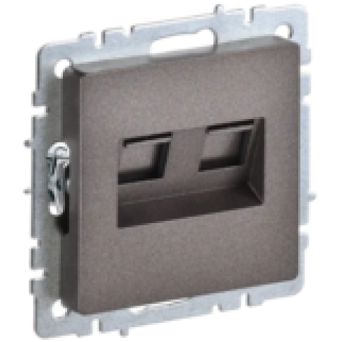 IEK BRITE Розетка двойная RJ11+RJ45 кат.5E РК/Т12-БрТБ темная бронза (BR-KT20-O-1-K45)
