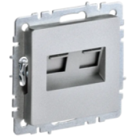 IEK BRITE Розетка двойная RJ11+RJ45 кат.5E РК/Т12-БрА алюминий (BR-KT20-O-1-K47)